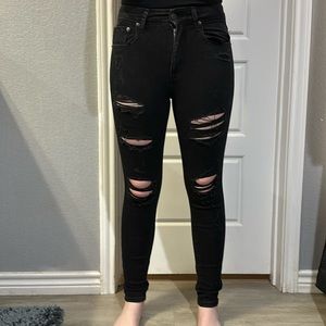 Aeropostale Black Distressed Jeans